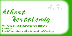 albert hertelendy business card